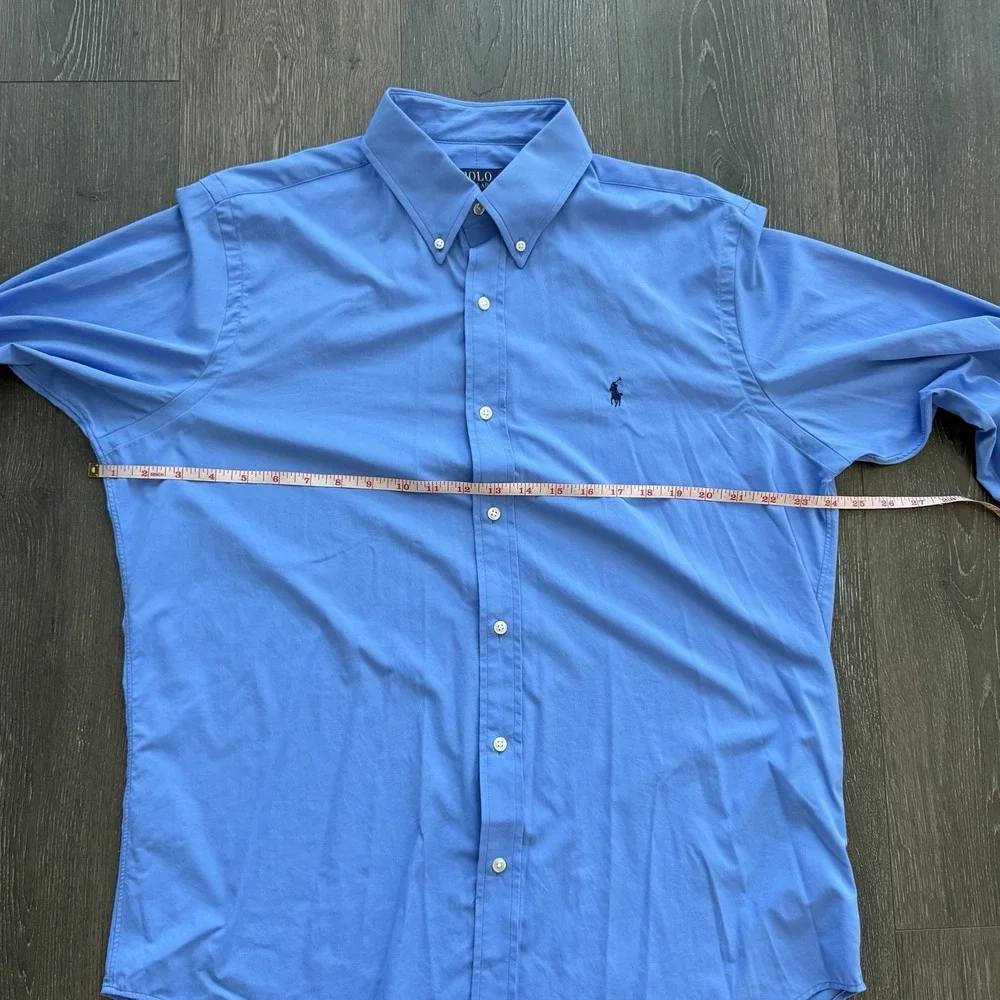 Polo Ralph Lauren Button Down Shirt Large Blue Classic Performance‎ Fit Preppy